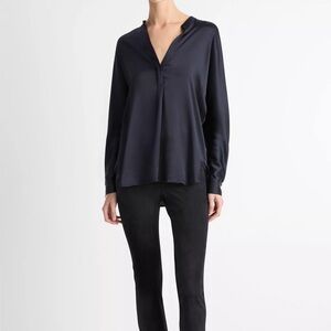Vince Navy Silk Blouse